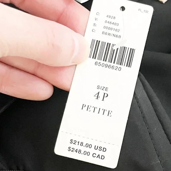 Hutch for Anthropologie Black & White Polka Dot Strapless Dress with Bow Size 4P - Picture 11 of 13